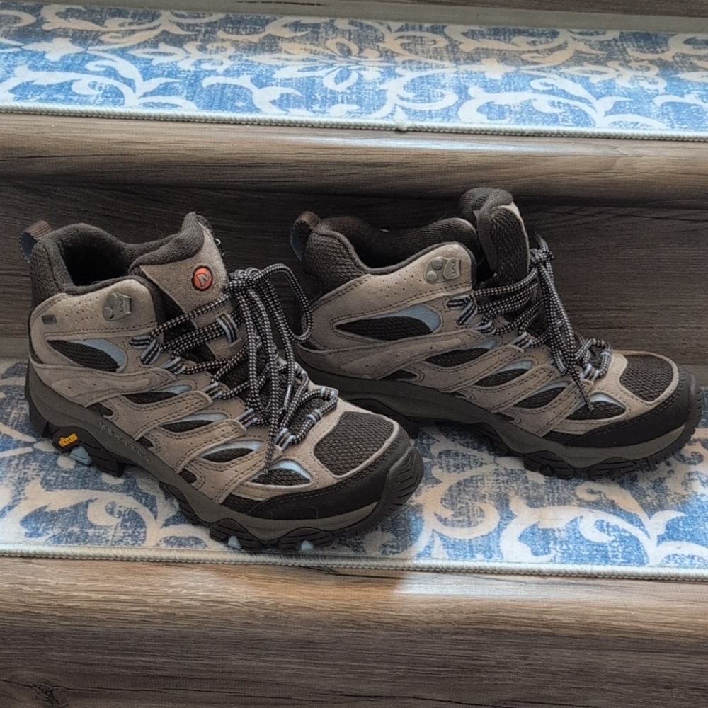Women's Gray/Blue Hiking Boots - Lightweight Trail Shoes